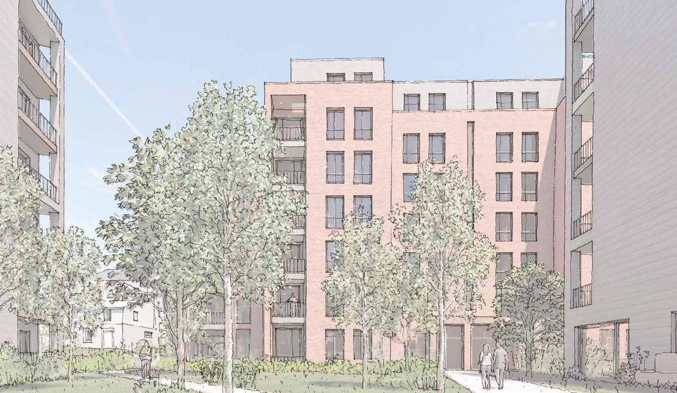 CGI sketch of the development exterior from street level