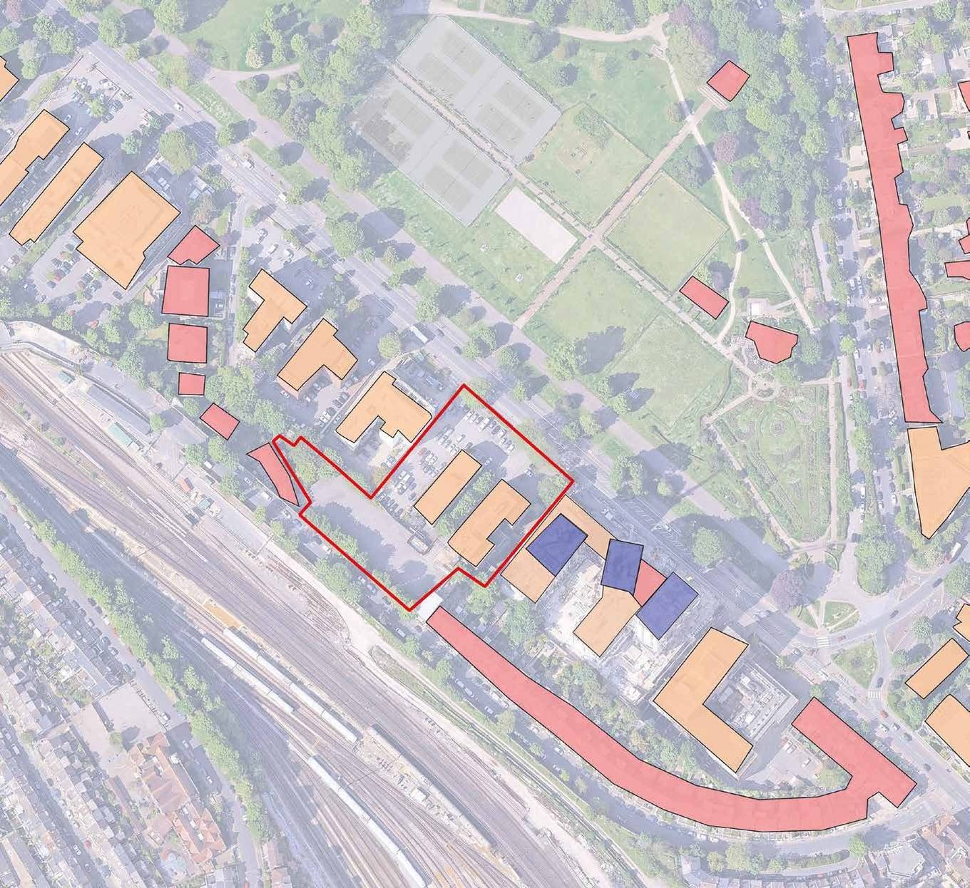 Map of existing land uses surrounding the site